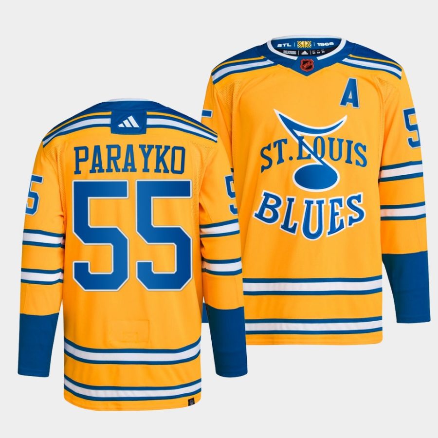 colton parayko blues yellow 2022reverse retro 2.0 authentic primegreen jersey