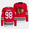 connor bedard blackhawks red 2023 nhl draft authentic home jersey