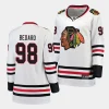 connor bedard blackhawks white away women jerseys