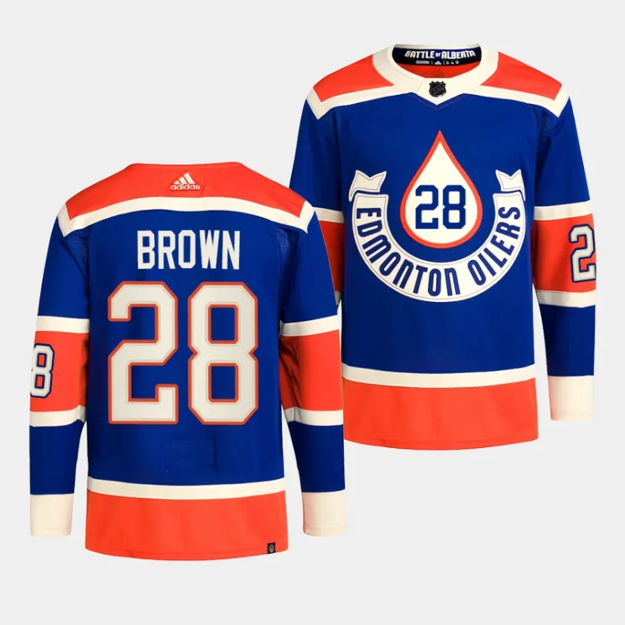 connor brown oilers royal 2023 nhl heritage classic primegreen authentic playerjersey