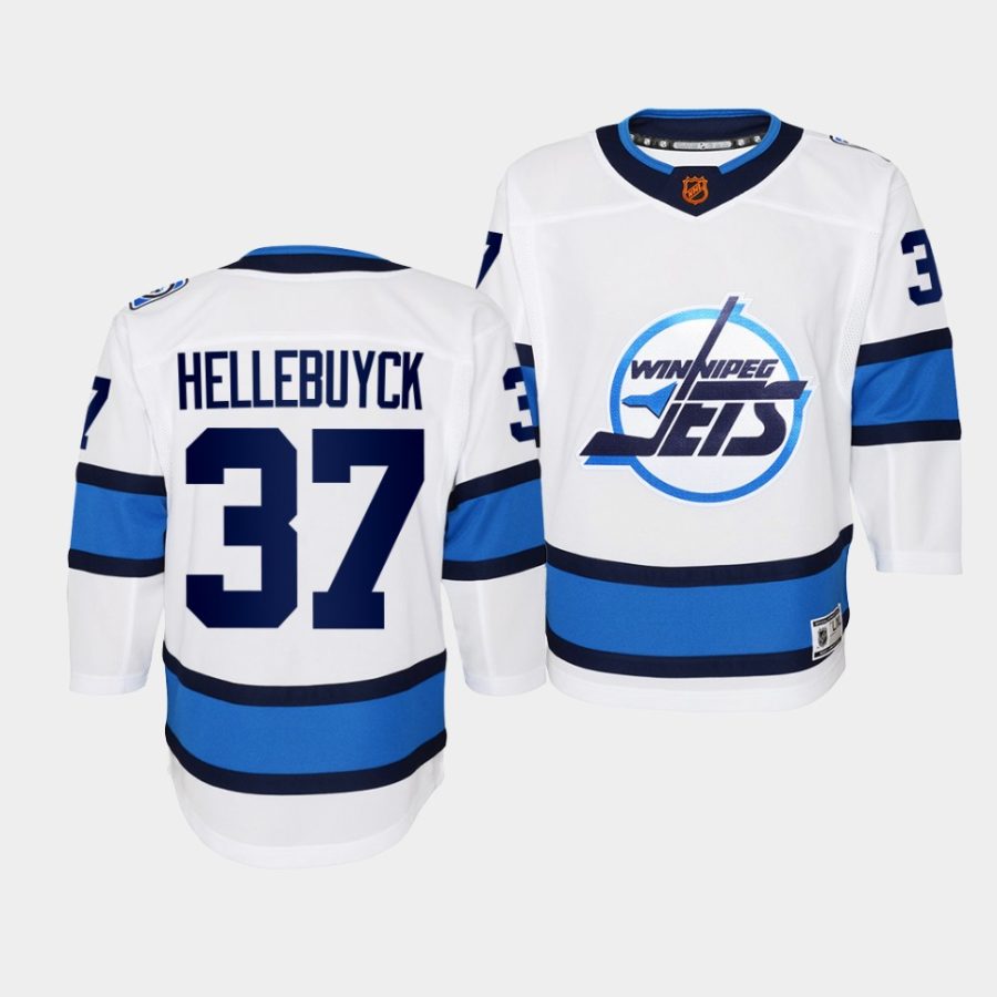 connor hellebuyck jets 2022special edition 2.0 youth white jersey