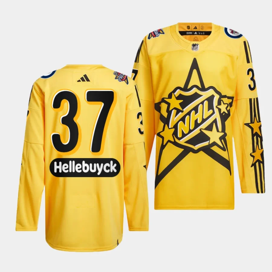 connor hellebuyck jets yellow 2024 nhl all star game drew house primegreen authenticjersey