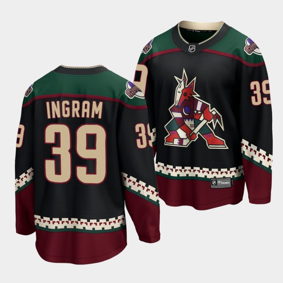 connor ingram coyotes black home breakaway player jersey