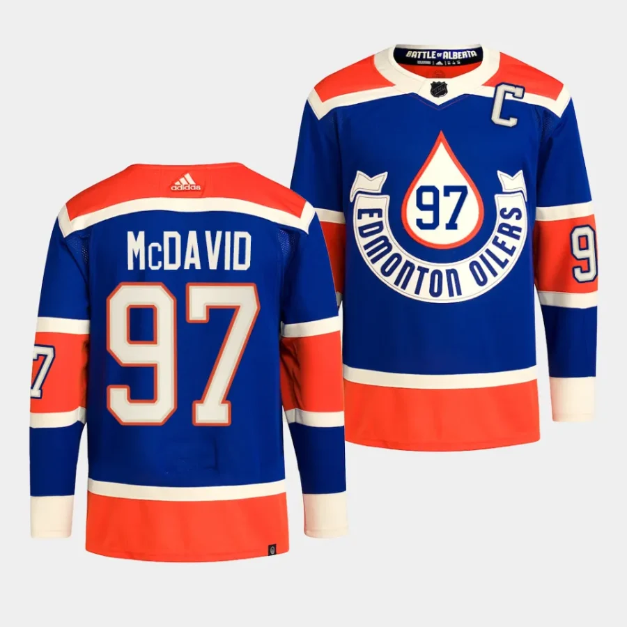 connor mcdavid oilers royal 2023 nhl heritage classic primegreen authentic playerjersey