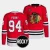 corey perry blackhawks red 2023 24authentic home rocky patch jersey