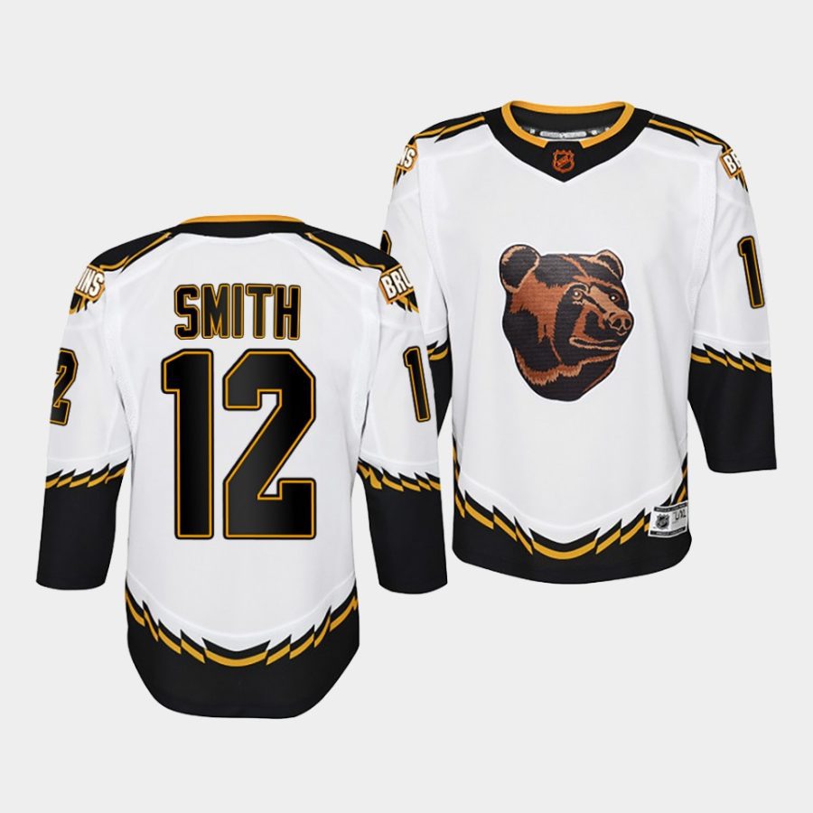 craig smith bruins 2022special edition 2.0 youth white jersey