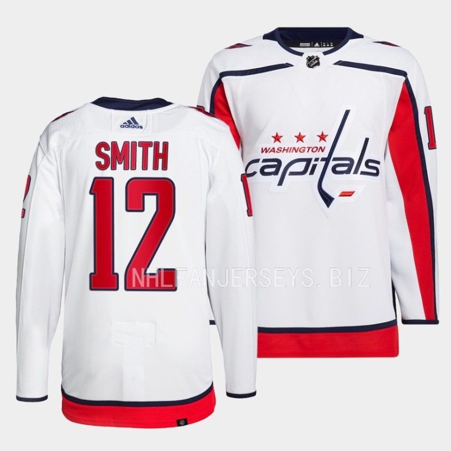 craig smith capitals white 2022 23authentic pro away jersey