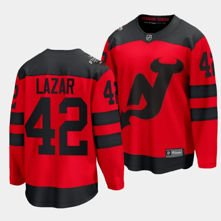 curtis lazar devils red 2024 nhl stadium series breakaway player jersey