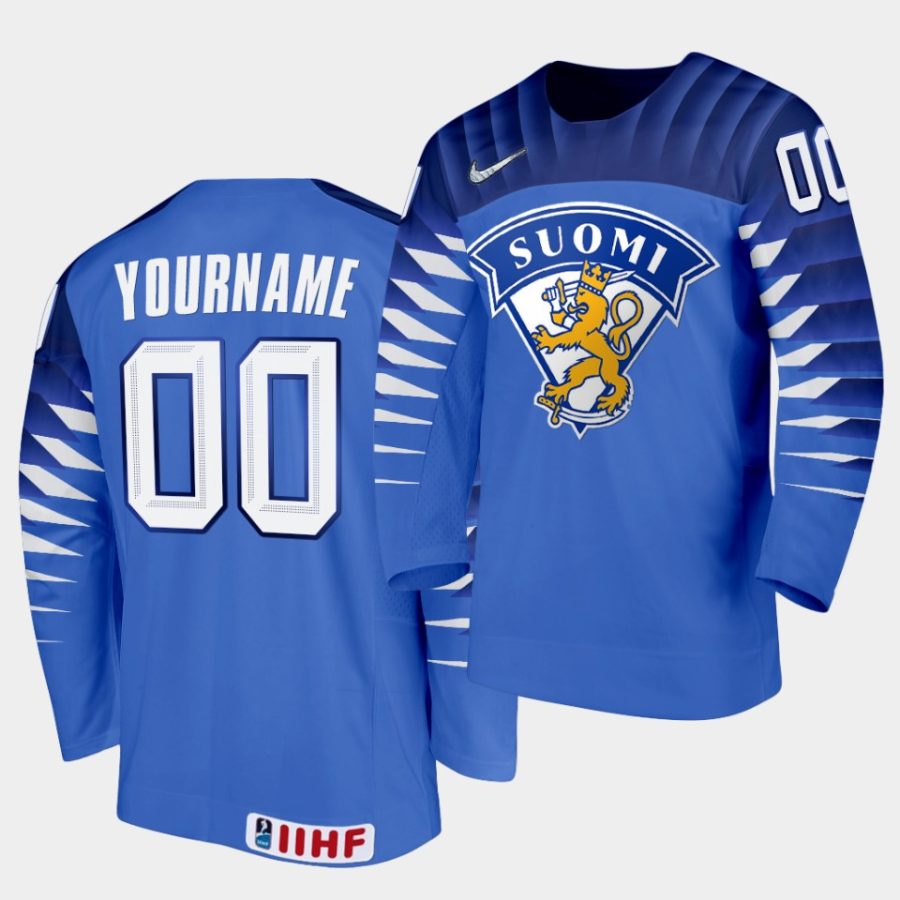 custom 2020 iihf world championship blue away jersey