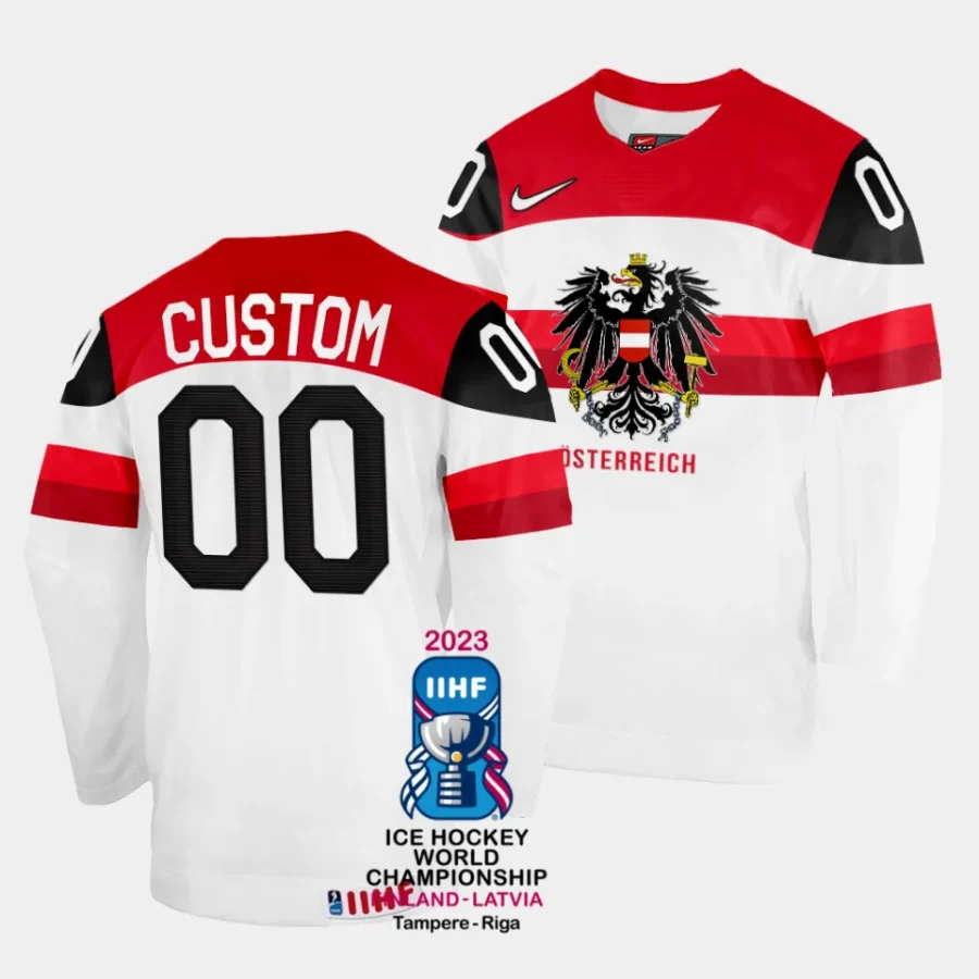 custom australia 2023 iihf world championship home white jersey