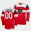 custom austria 2022 iihf world championship away red jersey