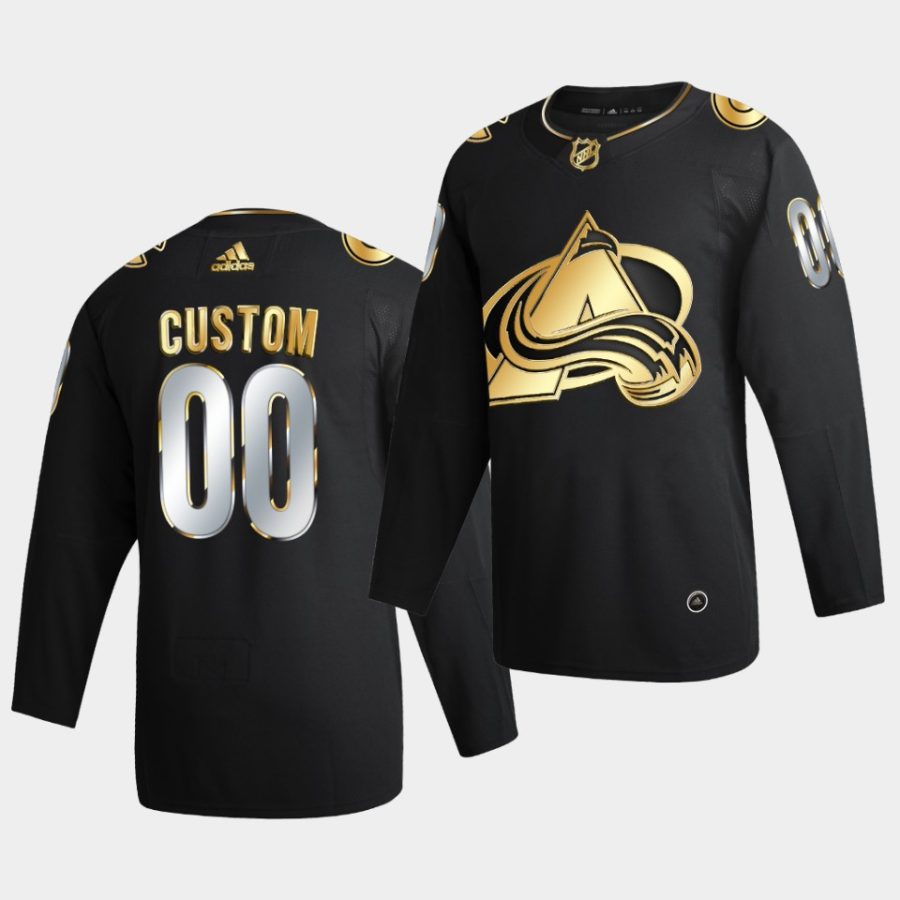 custom avalanche 2020 21 black golden edition limited authentic jersey