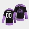 custom avalanche black hockey fights cancer practice jersey