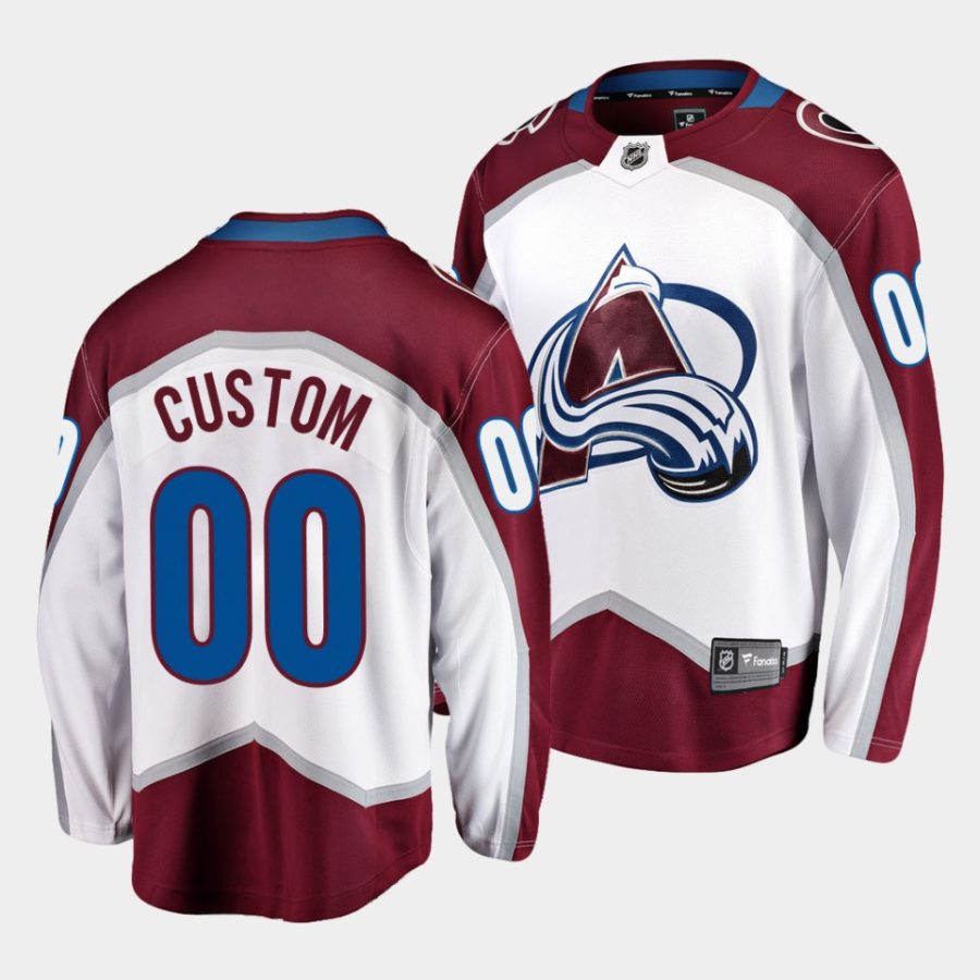 custom avalanche white road away jersey