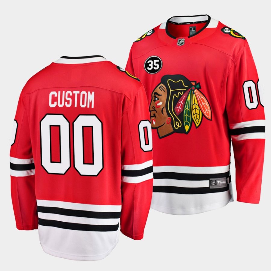 custom blackhawks red 35 patch honor tony esposito home jersey