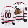 custom blackhawks white 35 patch honor tony esposito away jersey