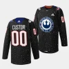 custom blue jackets exclusive edition 2023star wars black jersey