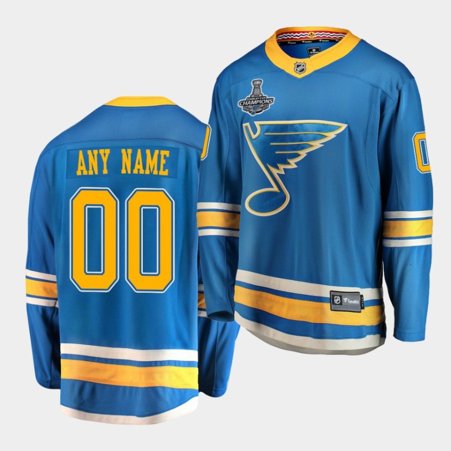 custom blues 2019 stanley cup champions blue jersey 0