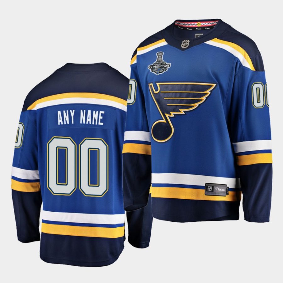 custom blues 2019 stanley cup champions blue jersey