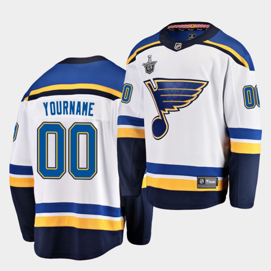 custom blues 2019 stanley cup final white jersey 0