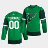 custom blues 2020 st. patricks day green jersey