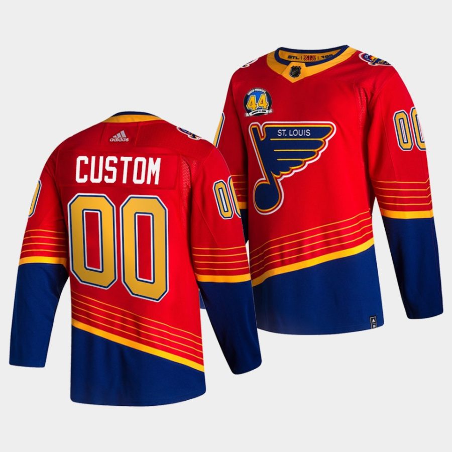 custom blues reverse retro 44 chris pronger patch red jersey