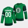 custom bruins 2020 st. patricks day green jersey