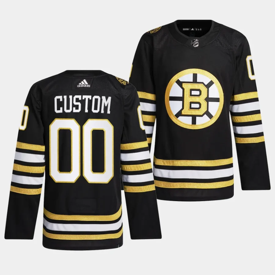 custom bruins black 2023 24100th anniversary primegreen jersey