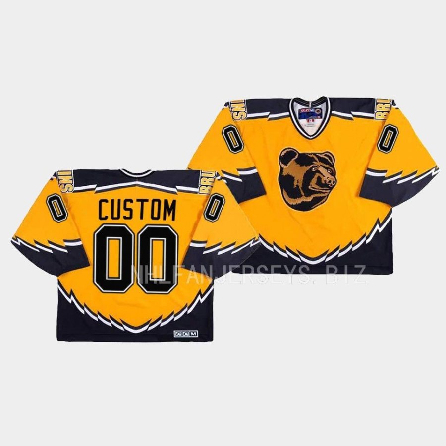 custom bruins gold throwback replica jersey