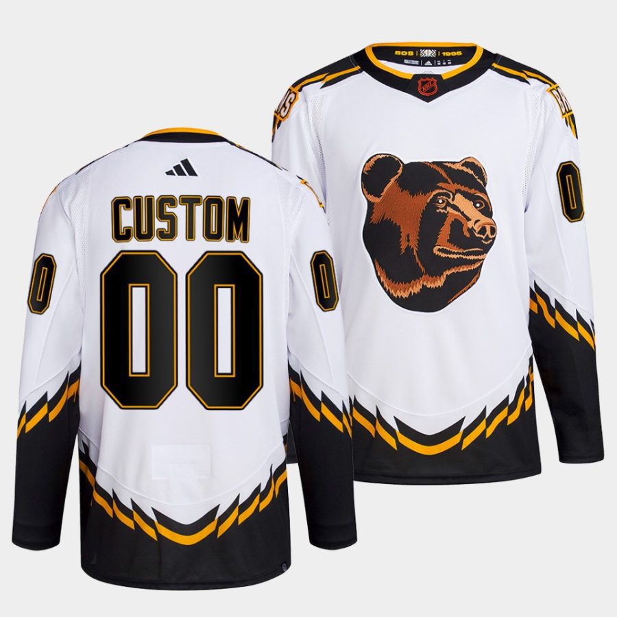 custom bruins white 2022reverse retro 2.0 authentic primegreen jersey