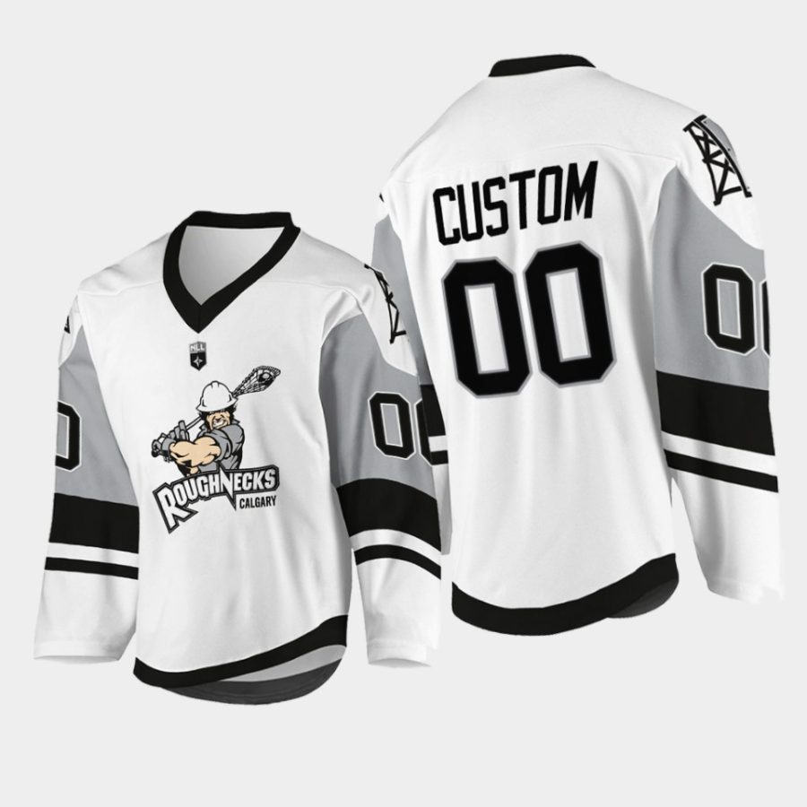 custom calgary roughnecks 2022hockey white replica jersey