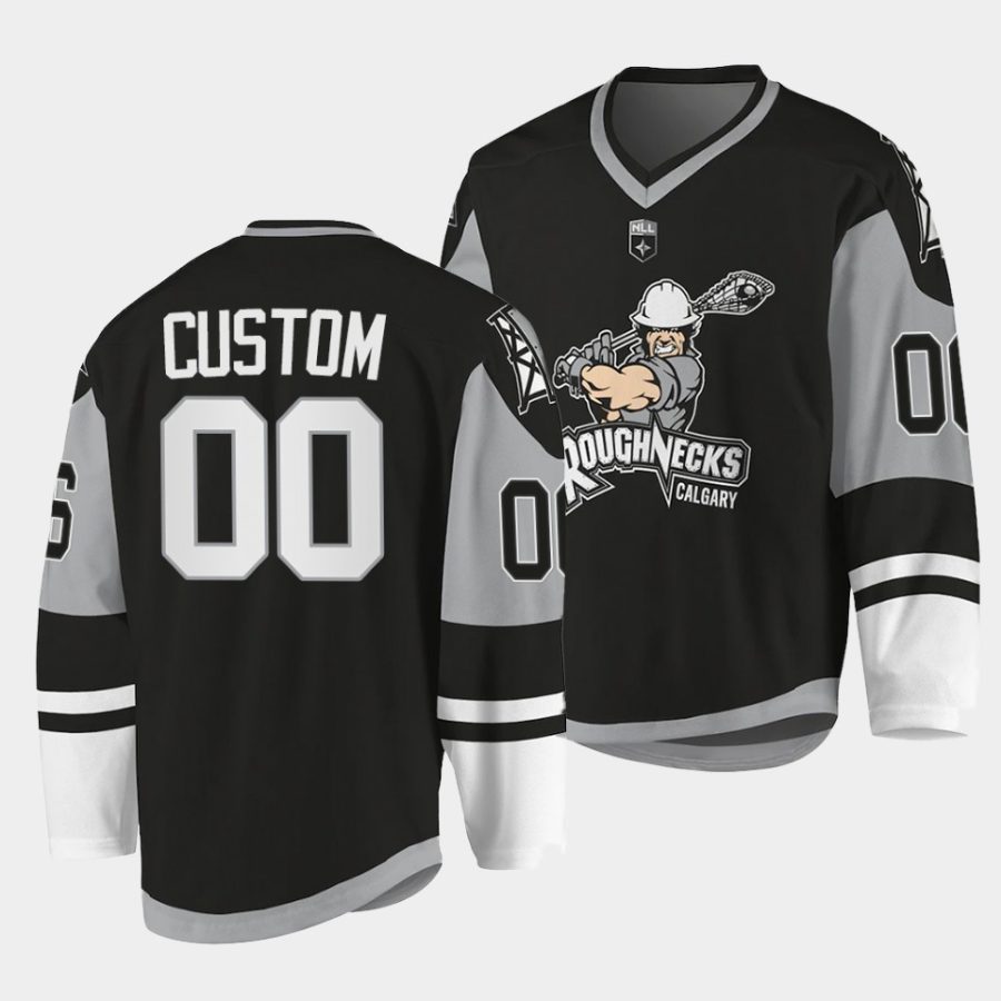 custom calgary roughnecks sublimated black replica jersey