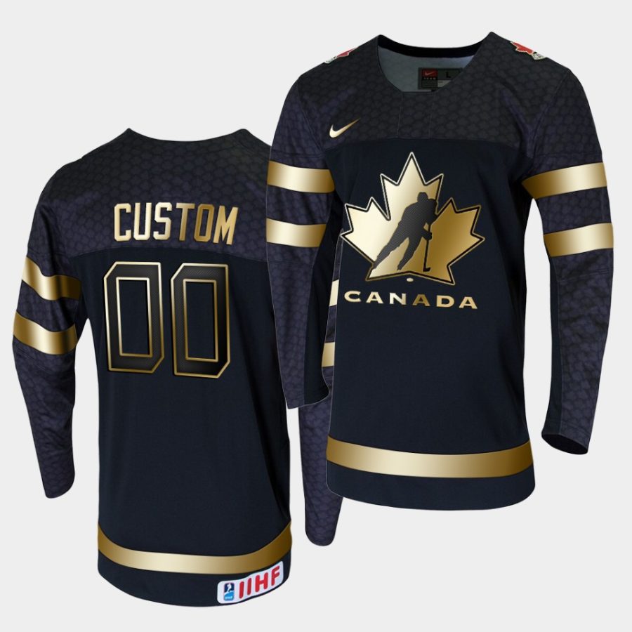 custom canada 2020 iihf world junior ice hockey champions black jersey