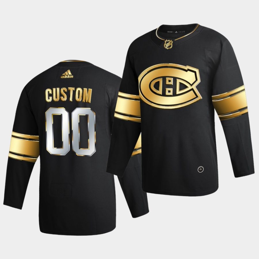 custom canadiens 2020 21 black golden edition limited authentic jersey