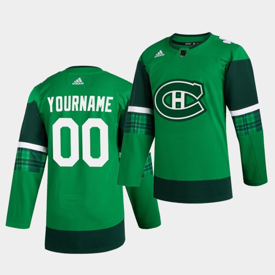 custom canadiens 2020 st. patricks day green jersey