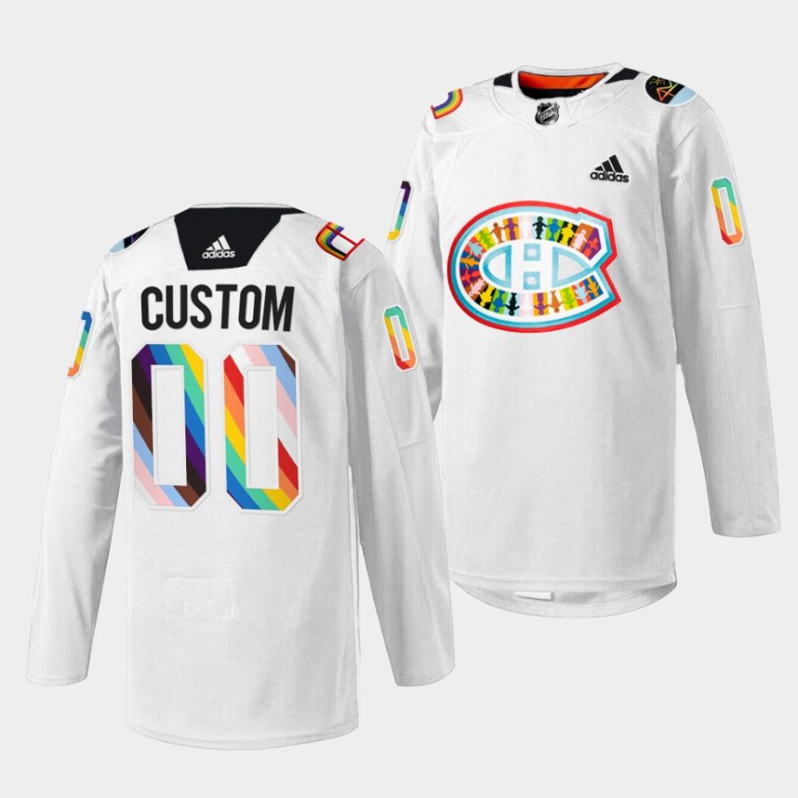 custom canadiens de la fierte 2023pride night white jersey