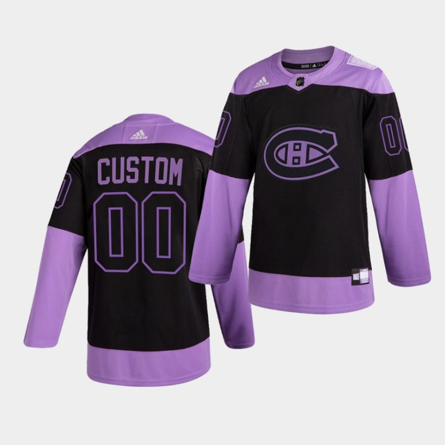 custom canadiens purple hockeyfightscancer authentic jersey