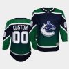 custom canucks 2021 reverse retro youth green jersey