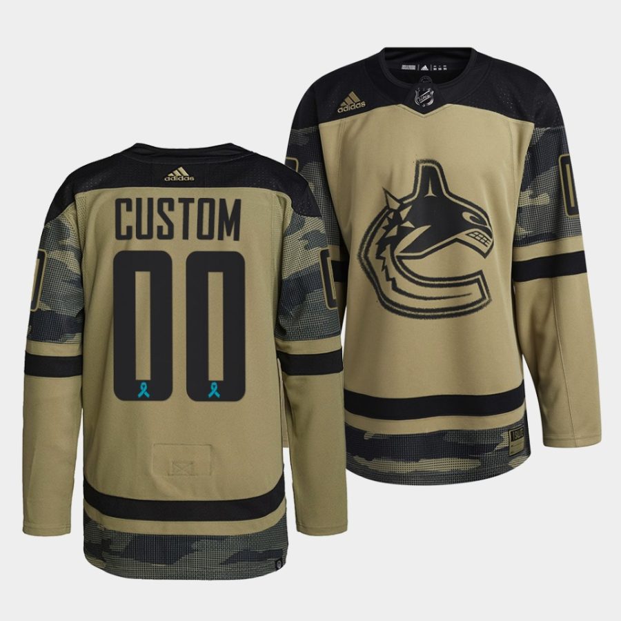 custom canucks camo canadian armed force 2021 caf night jersey