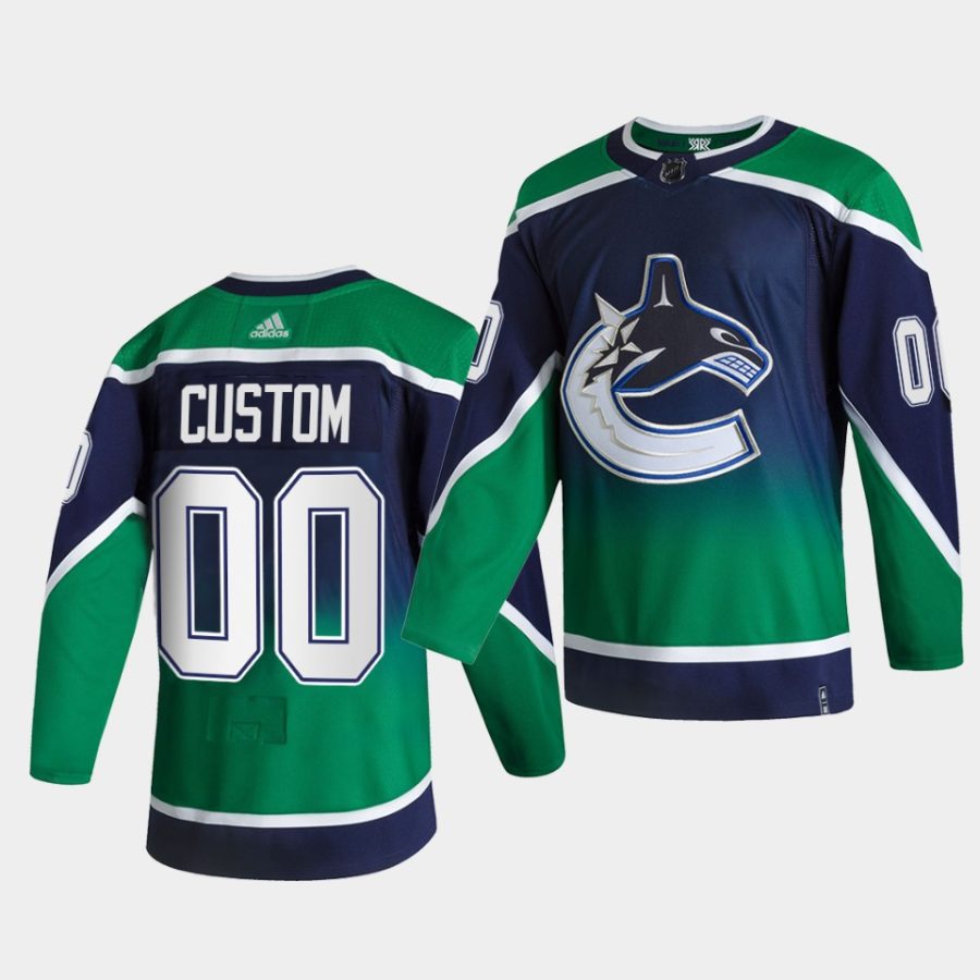 custom canucks green 2021 reverse retro special edition authentic jersey