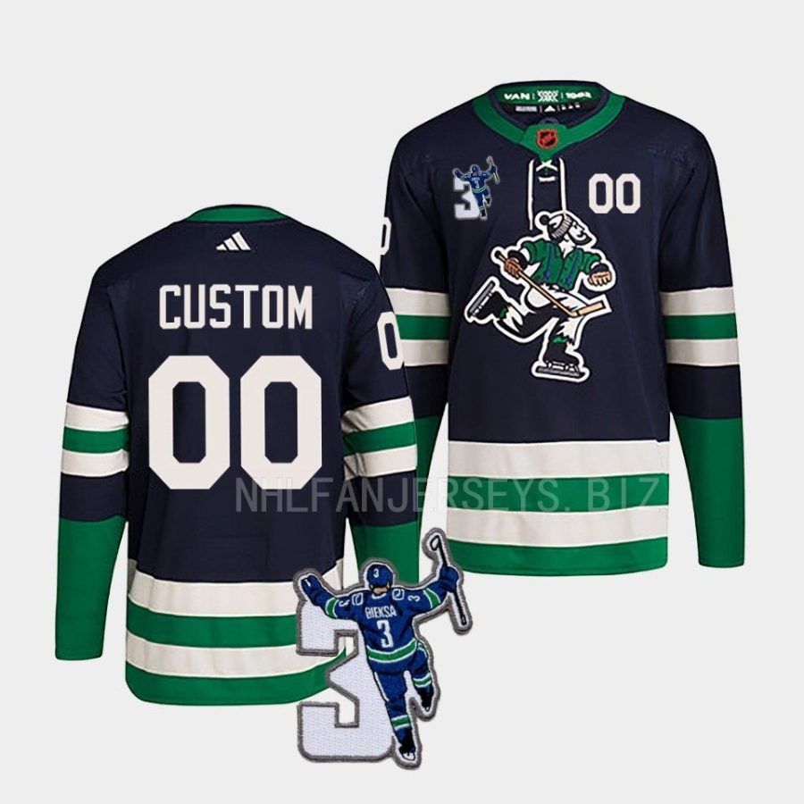 custom canucks navy kevin bieska patch reverse retro 2.0 jersey