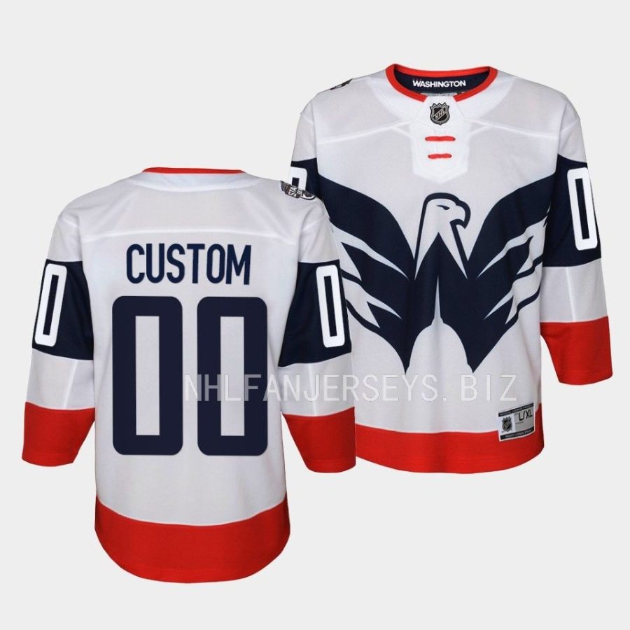 custom capitals 2023 nhl stadium series youth whiteplayer jersey