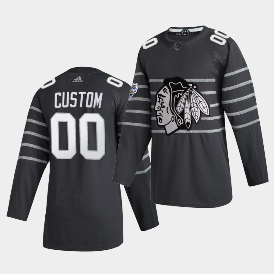 custom chicago blackhawks gray 2020 nhl all star game jersey