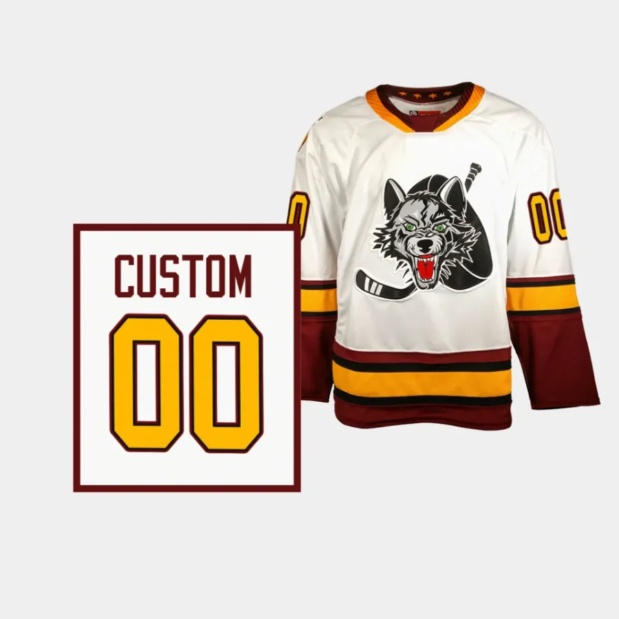 custom chicago wolves ahl authentic quicklite white 30th season jersey