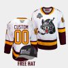 custom chicago wolves white 2022 calder cup champs free hat jersey