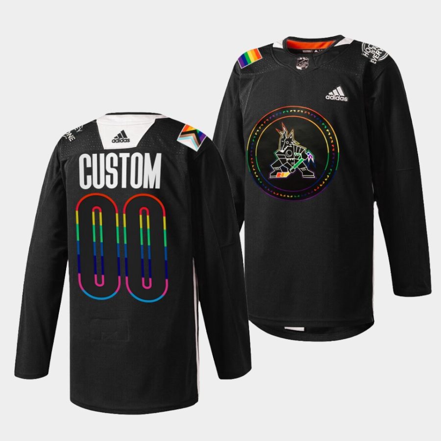 custom coyotes black pride night 2022 hockeyisforeveryone jersey