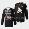 custom coyotes warm up 2023pride night black jersey