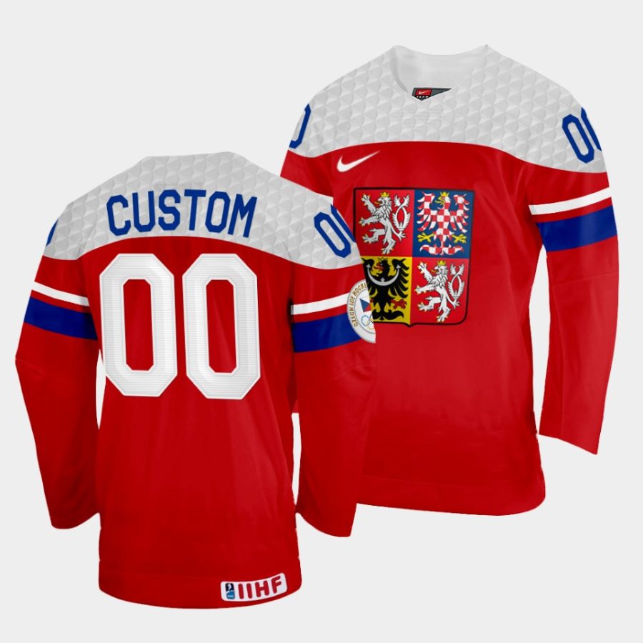 custom czech republic 2022 iihf world championship away red jersey