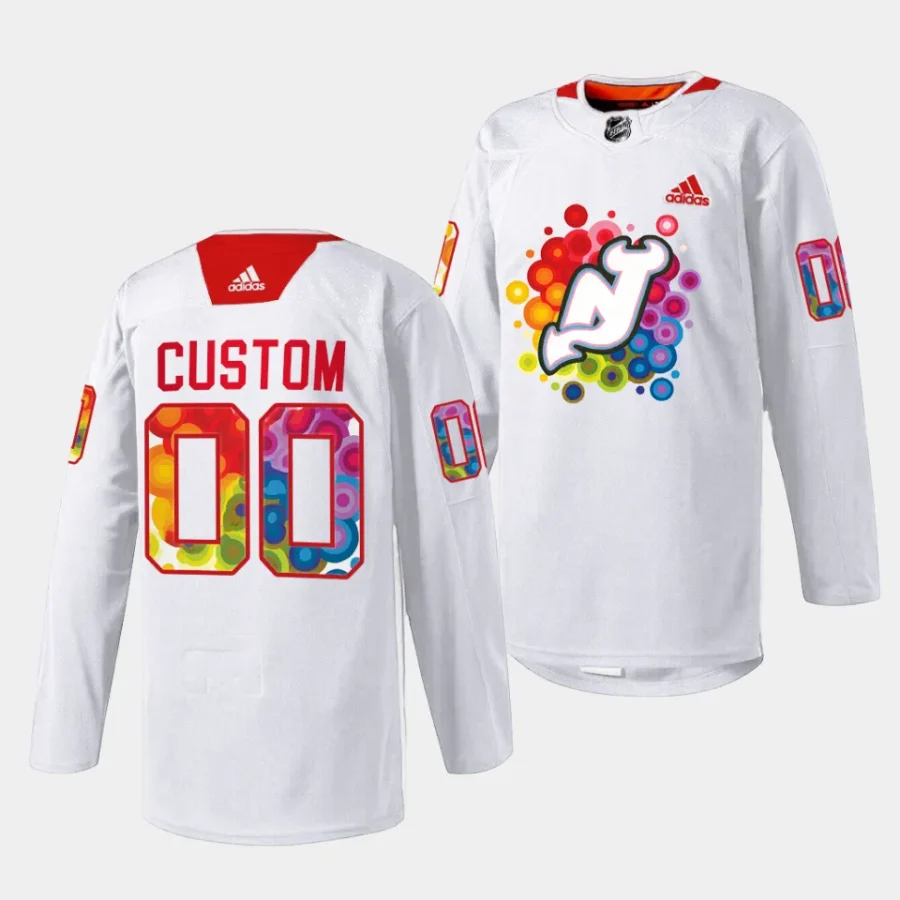 custom devils white 2023 pride night special jersey