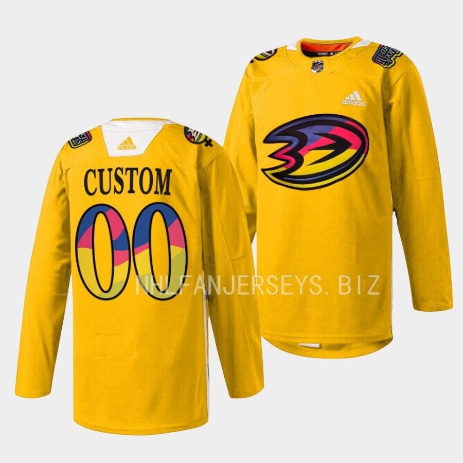 custom ducks yellow 2023women in sports night warmup jersey